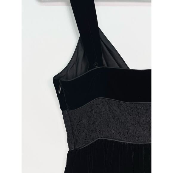 To The Max Black Velvet Lace Trim Cocktail Dress Size 4 Small - Picture 8 of 12